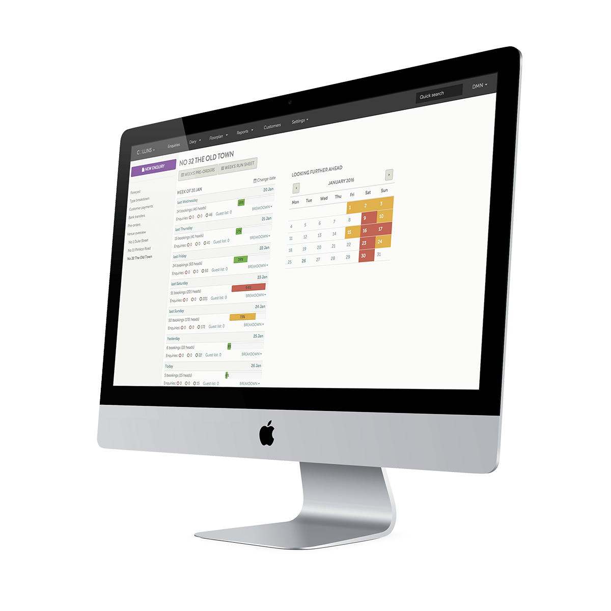 Image of a detailed report screen inside Collins